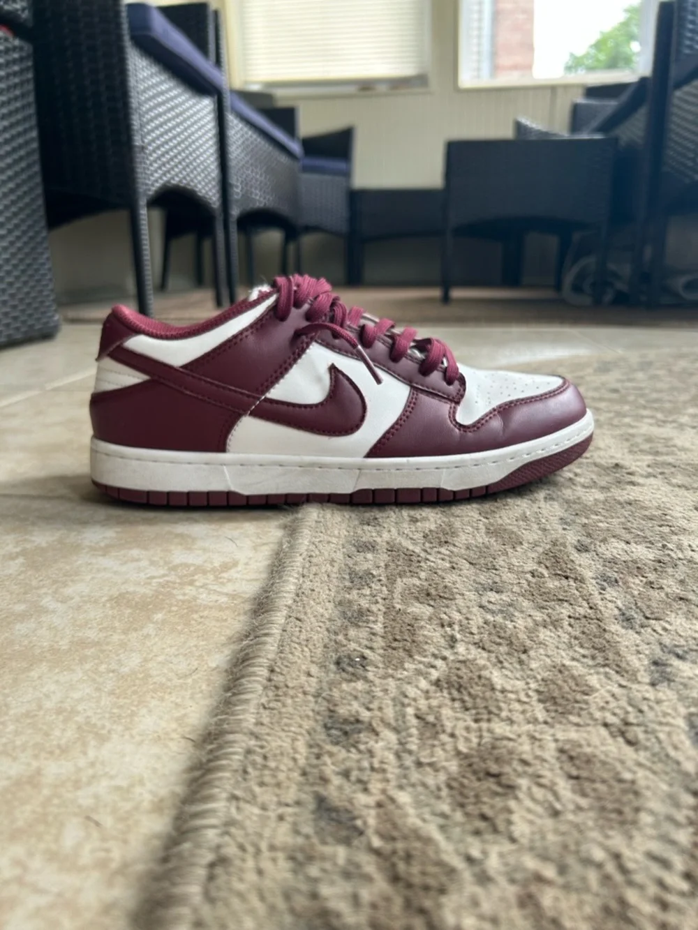 Nike Low-Top Sneakers - Maroon and White